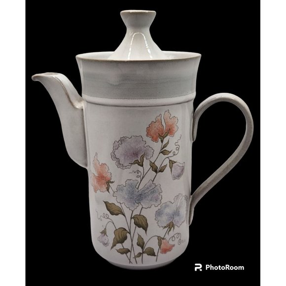 Vntg Denby Dauphine Fine Stoneware Coffee Pot Handcrafted In England 9" Tall EUC - Picture 2 of 9